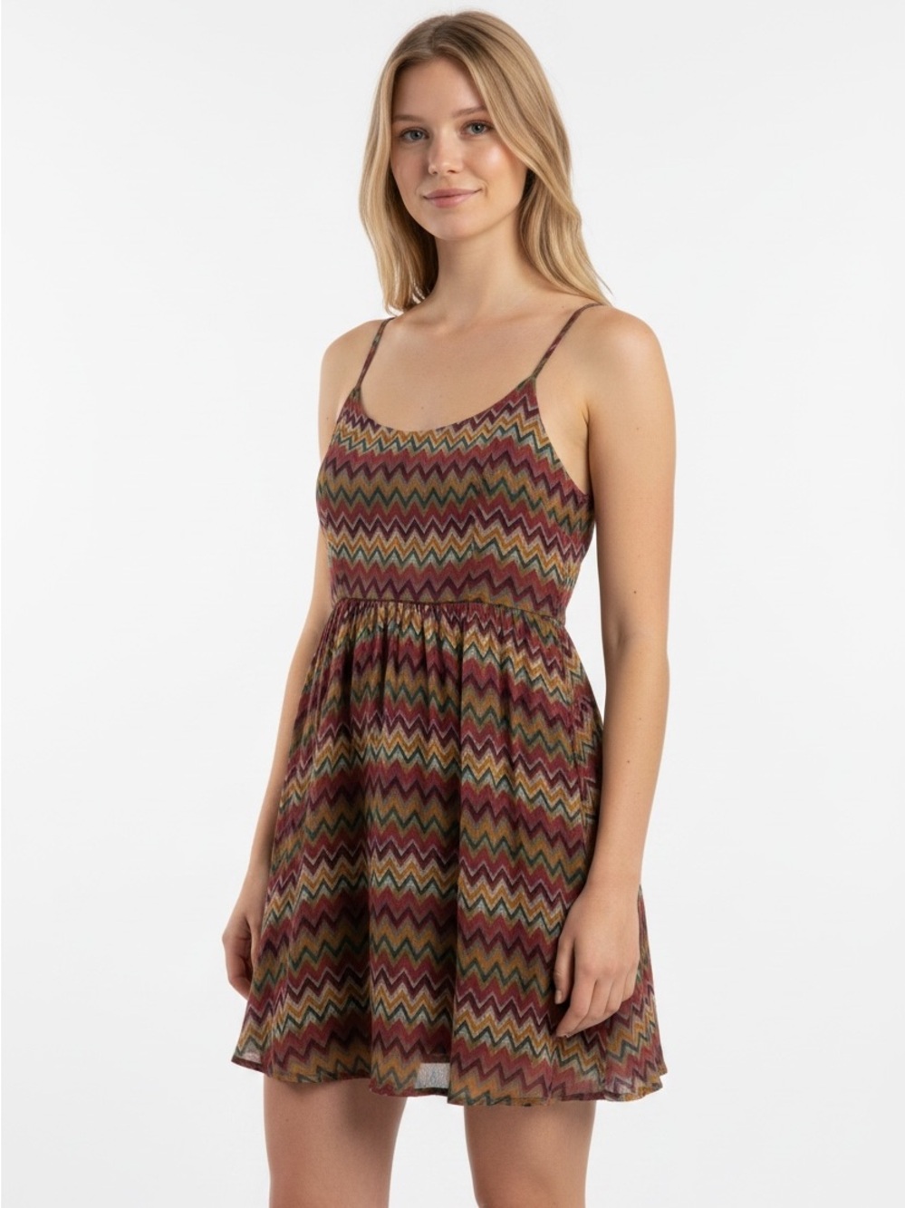 Women’s Zigzag Print Spaghetti-Strap Dress - Multicolor
